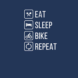 Свитшот хлопковый мужской Eat sleep bike repeat, цвет: тёмно-синий — фото 2