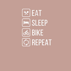 Свитшот хлопковый мужской Eat sleep bike repeat, цвет: пыльно-розовый — фото 2