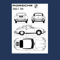 Свитшот хлопковый мужской Машина Porsche, цвет: тёмно-синий — фото 2