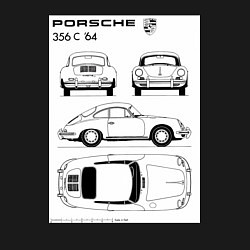 Свитшот хлопковый мужской Машина Porsche, цвет: черный — фото 2