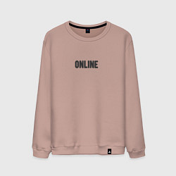 Свитшот хлопковый мужской В сети не в сети, цвет: пыльно-розовый