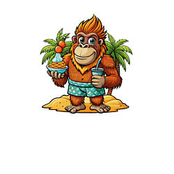 Свитшот хлопковый мужской Орангутанг на отдыхе, цвет: белый — фото 2