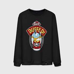 Свитшот хлопковый мужской Duff beer with Homer, цвет: черный