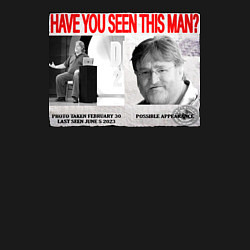 Свитшот хлопковый мужской Have you seen this man - Gabe Newell meme, цвет: черный — фото 2