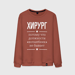 Свитшот хлопковый мужской Хирург волшебник, цвет: кирпичный