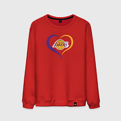 Свитшот хлопковый мужской LA Lakers в сердце, цвет: красный