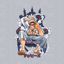 Свитшот хлопковый мужской One piece дым smoke, цвет: меланж — фото 2