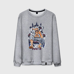 Свитшот хлопковый мужской One piece дым smoke, цвет: меланж