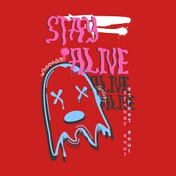 Свитшот хлопковый мужской Оставайся живым, цвет: красный — фото 2