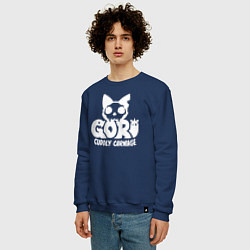 Свитшот хлопковый мужской Goro cuddly carnage logo, цвет: тёмно-синий — фото 2
