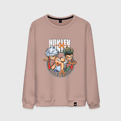 Свитшот хлопковый мужской Hunter x Hunter Килуа и Гон, цвет: пыльно-розовый