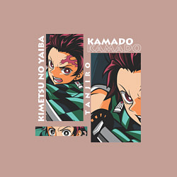 Свитшот хлопковый мужской Клинок рассекающий демонов Kamado Tanjiro, цвет: пыльно-розовый — фото 2