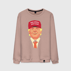Свитшот хлопковый мужской Trump - America, цвет: пыльно-розовый