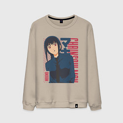 Свитшот хлопковый мужской Человек-бензопила Макима Makima, цвет: миндальный