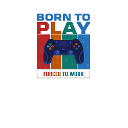 Свитшот хлопковый мужской Born to play - forced to work, цвет: белый — фото 2