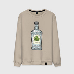 Свитшот хлопковый мужской Бутылка текилы, цвет: миндальный