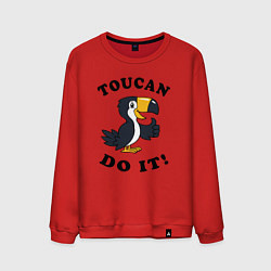 Свитшот хлопковый мужской Тукан это сделал, цвет: красный