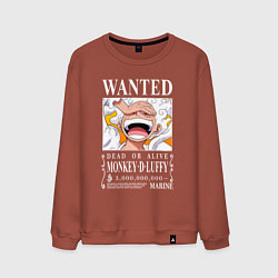 Свитшот хлопковый мужской Monkey D Luffy - wanted, цвет: кирпичный