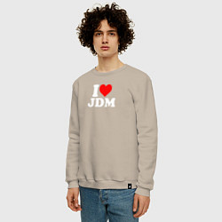 Свитшот хлопковый мужской I love JDM, цвет: миндальный — фото 2