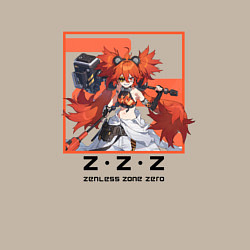 Свитшот хлопковый мужской Коляда - Zenless Zone Zero, цвет: миндальный — фото 2