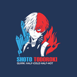 Свитшот хлопковый мужской Моя геройская академия Шото лед и пламя, цвет: тёмно-синий — фото 2