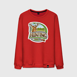 Свитшот хлопковый мужской Deer hunting, цвет: красный