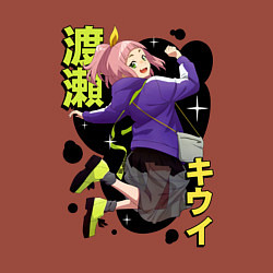 Свитшот хлопковый мужской Киви Ватасэ - Медуза не умеет плавать в ночи, цвет: кирпичный — фото 2