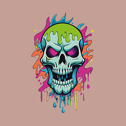 Свитшот хлопковый мужской Череп облитый краской, цвет: пыльно-розовый — фото 2