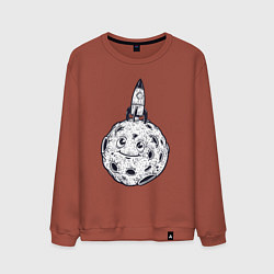 Свитшот хлопковый мужской Добрая Луна, цвет: кирпичный