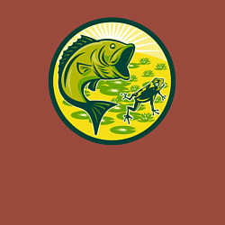 Свитшот хлопковый мужской Рыбка и лягушка, цвет: кирпичный — фото 2