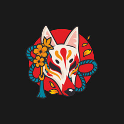 Свитшот хлопковый мужской Лиса самурай, цвет: черный — фото 2