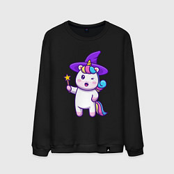 Свитшот хлопковый мужской Фея единорожка, цвет: черный