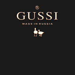 Свитшот хлопковый мужской Гусси золотой - гуси эмблема надпись, цвет: черный — фото 2