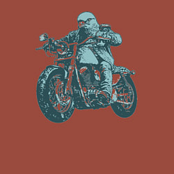 Свитшот хлопковый мужской Голубь байкер на мотоцикле, цвет: кирпичный — фото 2