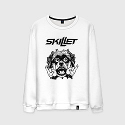Свитшот хлопковый мужской Skillet - rock dog, цвет: белый