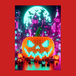 Свитшот хлопковый мужской Halloween and Minecraft - pumpkin, цвет: красный — фото 2