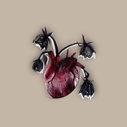 Свитшот хлопковый мужской Увядшее сердце, цвет: миндальный — фото 2