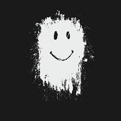 Свитшот хлопковый мужской Стекающий смайлик, цвет: черный — фото 2