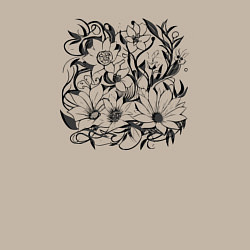 Свитшот хлопковый мужской Органические абстракции цветов, цвет: миндальный — фото 2