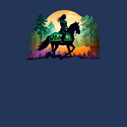 Свитшот хлопковый мужской Девушка на лошади, цвет: тёмно-синий — фото 2