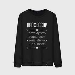 Свитшот хлопковый мужской Профессор волшебник, цвет: черный