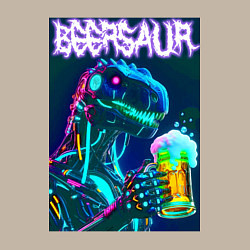 Свитшот хлопковый мужской Neon cyber beersaur - neon glow fantasy, цвет: миндальный — фото 2