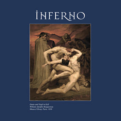 Свитшот хлопковый мужской Вильям Бугро - Данте и Вергилий в аду, цвет: тёмно-синий — фото 2