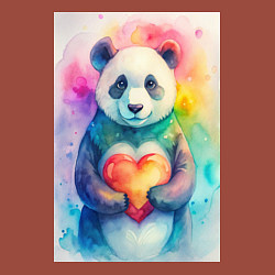 Свитшот хлопковый мужской Нежная панда с сердцем в лапках, цвет: кирпичный — фото 2