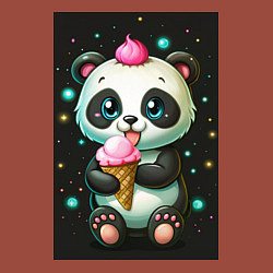 Свитшот хлопковый мужской Панда с мороженым, цвет: кирпичный — фото 2