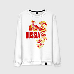 Свитшот хлопковый мужской Russia, цвет: белый
