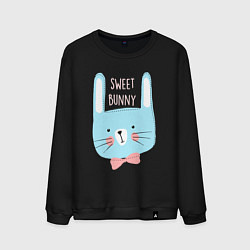 Свитшот хлопковый мужской Sweet bunny, цвет: черный