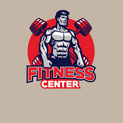 Свитшот хлопковый мужской Фитнес центр, цвет: миндальный — фото 2