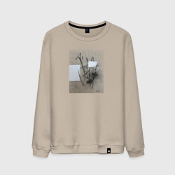 Свитшот хлопковый мужской Graphic abstract, цвет: миндальный
