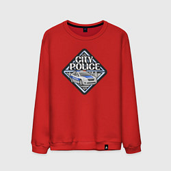 Свитшот хлопковый мужской City police, цвет: красный